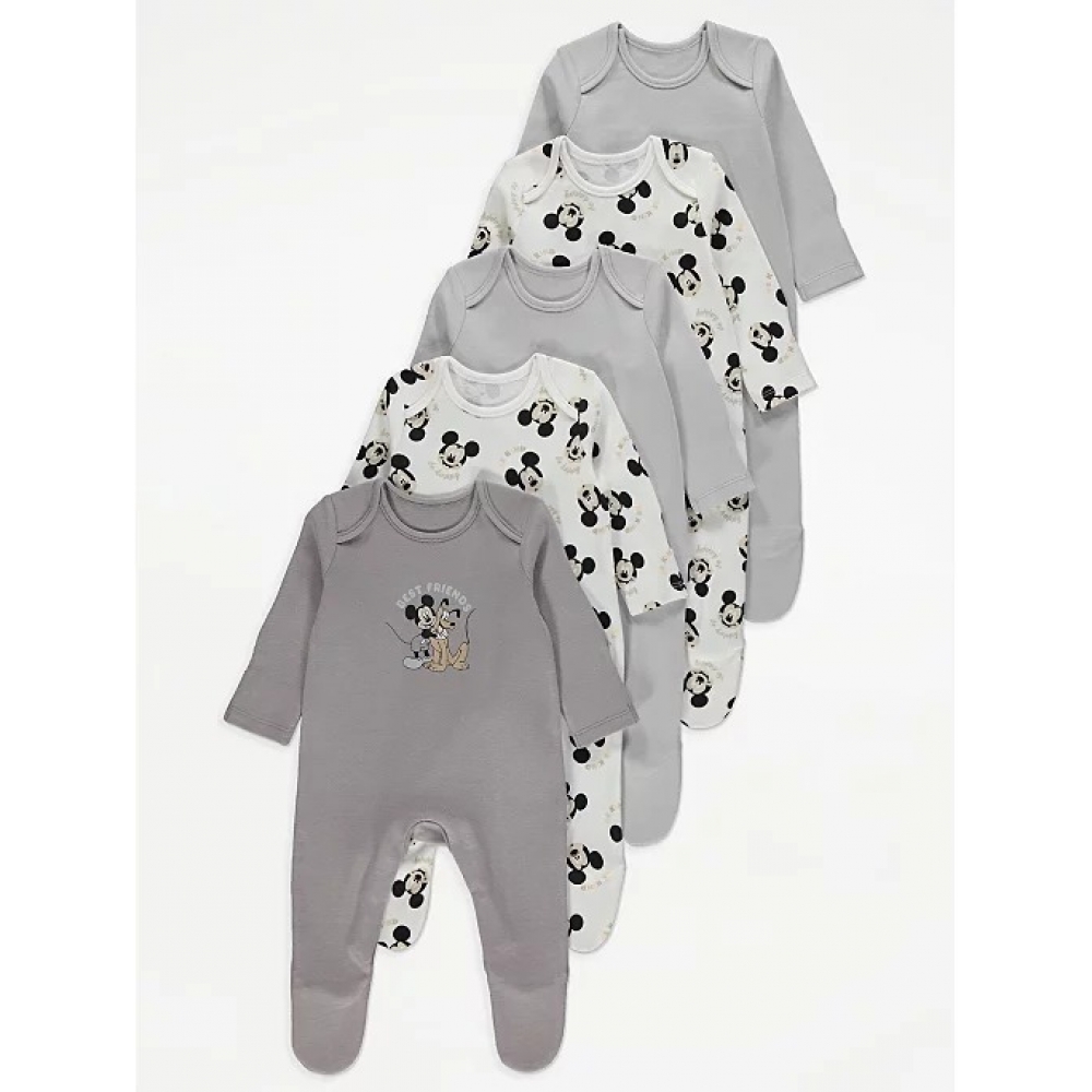 George 5 pack Disney Mickey Mouse Best Friends Sleepsuits