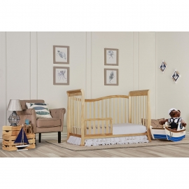 Dream On Me Violet 7 in 1 Convertible Life Style Crib, Natural + Free Mattress