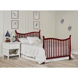 Dream On Me Violet 7 in 1 Convertible Life Style Crib, Cherry + Free Mattress