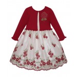 American Princess Holiday Red A-Line Dress and Cardigan 