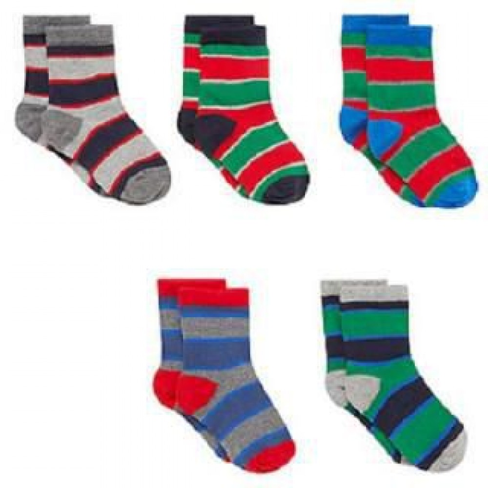 Mothercare Striped Baby Socks - 5 Pairs