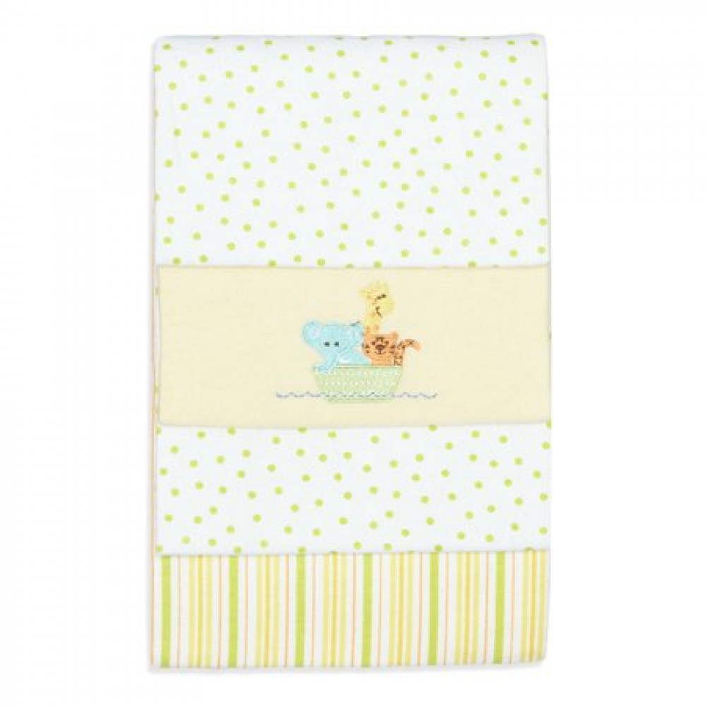 Spasilk 4 Pack Cotton Flannel Receiving Blankets, Yellow Ark