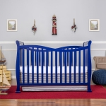 Dream On Me Violet 7-in-1 Convertible Crib, Royal Blue + Free Mattress