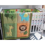 3 Piece Baby Crib Bedding Set, Jungle 