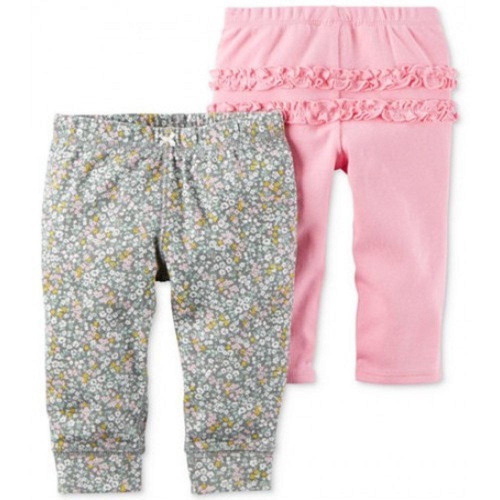 Carter's 2 Pack Cotton Jogger Pants, Baby Girls