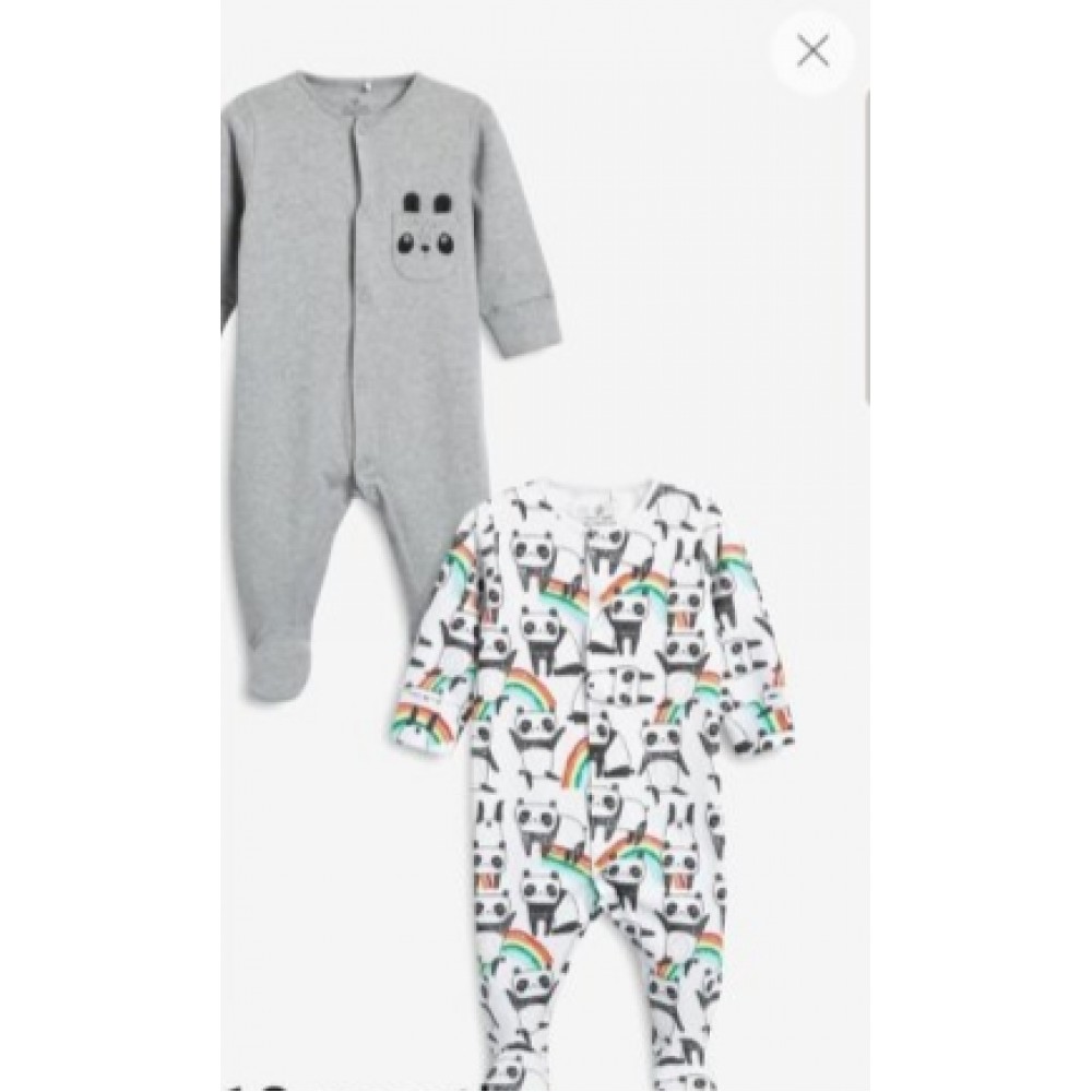 2 Pack Neutral Sleepsuits