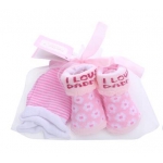 Booties and Mittens Set for Girls- 2 Piece