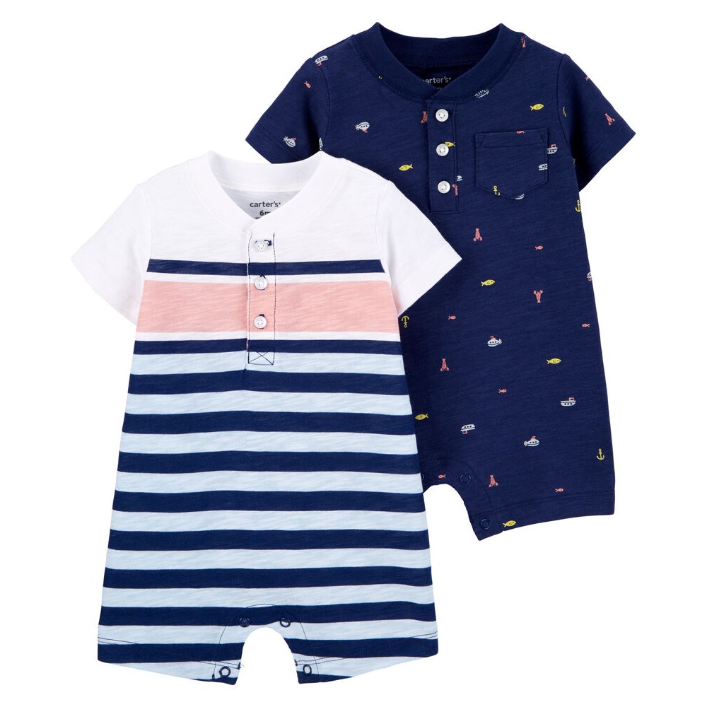 Carter's 2-Pack Nautical Rompers