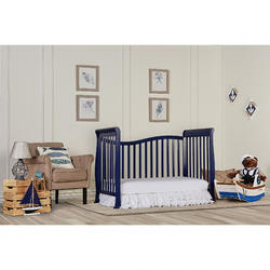 Dream On Me Violet 7-in-1 Convertible Crib, Royal Blue + Free Mattress