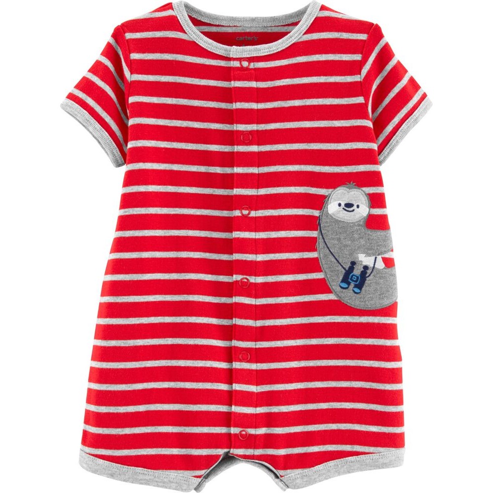 Carter's Striped Sloth Snap-Up Romper
