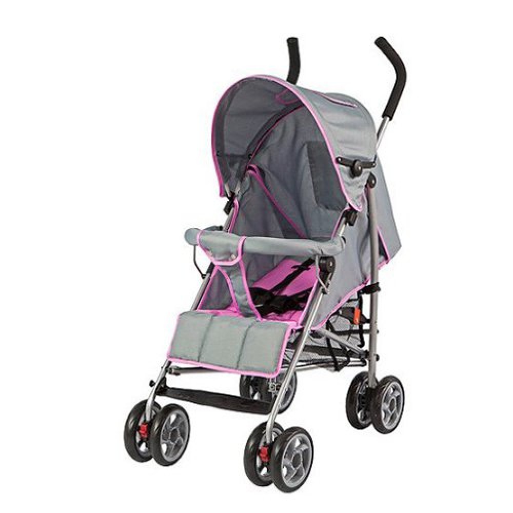 Dream On Me Journey Lightweight Umbrella Stroller, Light Grey and Pink