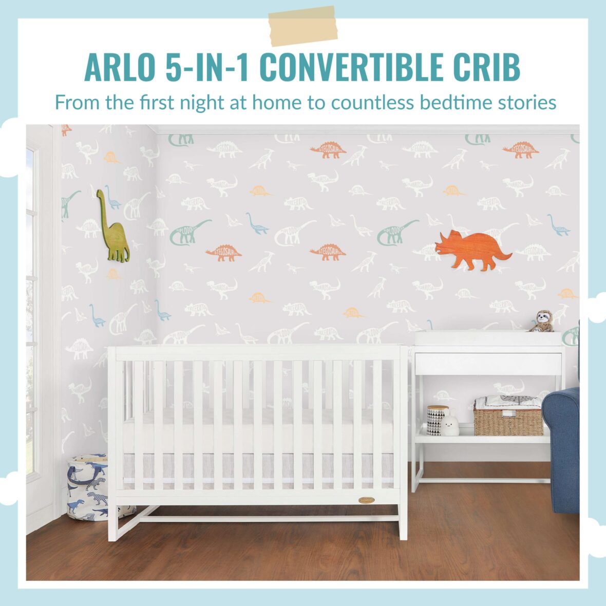 Arlo 5 in 1 Convertible crib