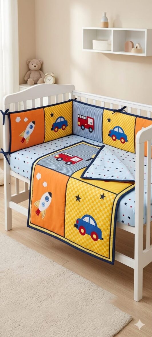 Baby Crib Bedding Set with Bumper