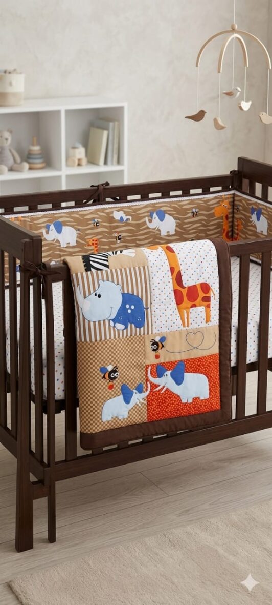 Baby Crib Bedding Set with Bumper