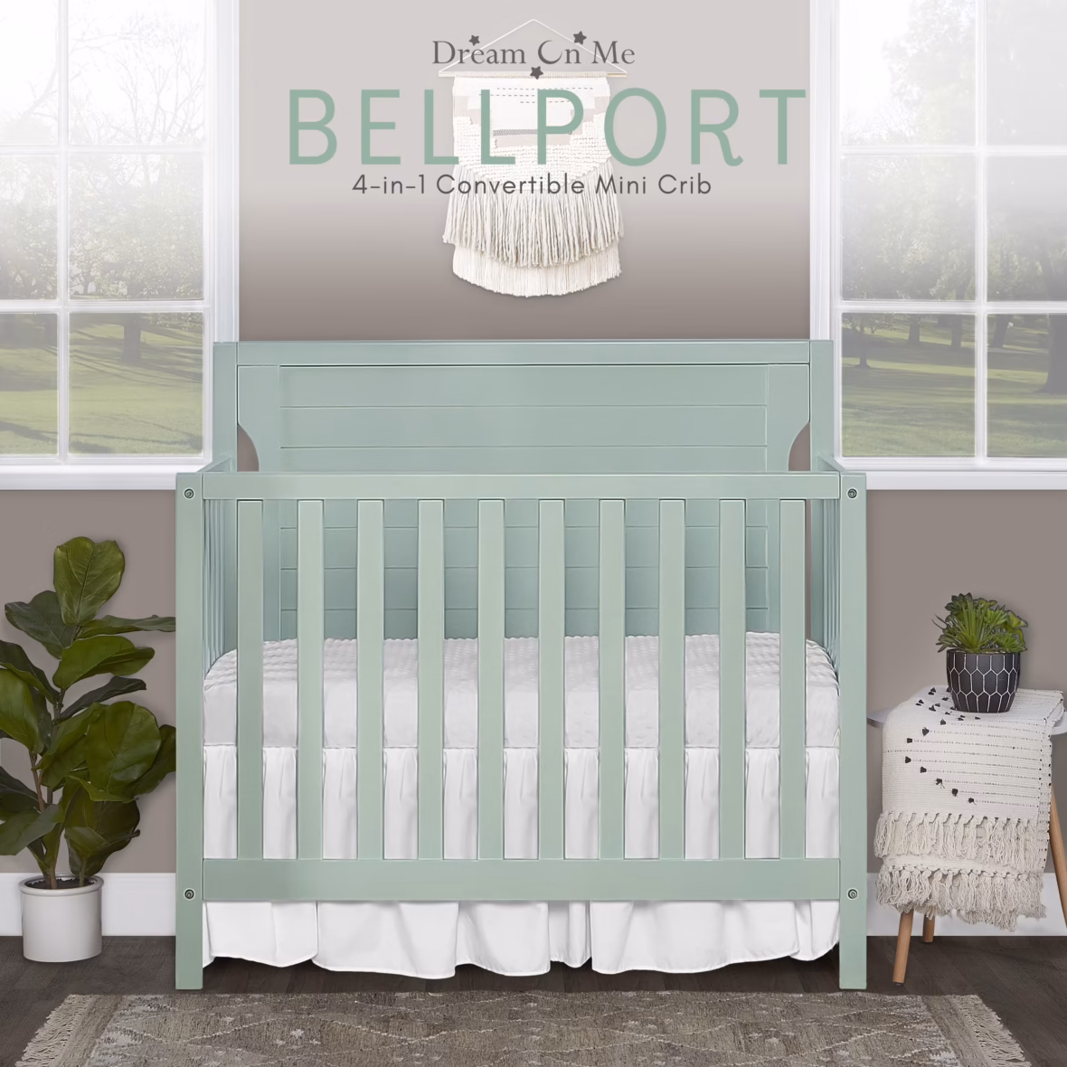 Dream On Me Bellport 4 in 1 Mini Convertible Crib