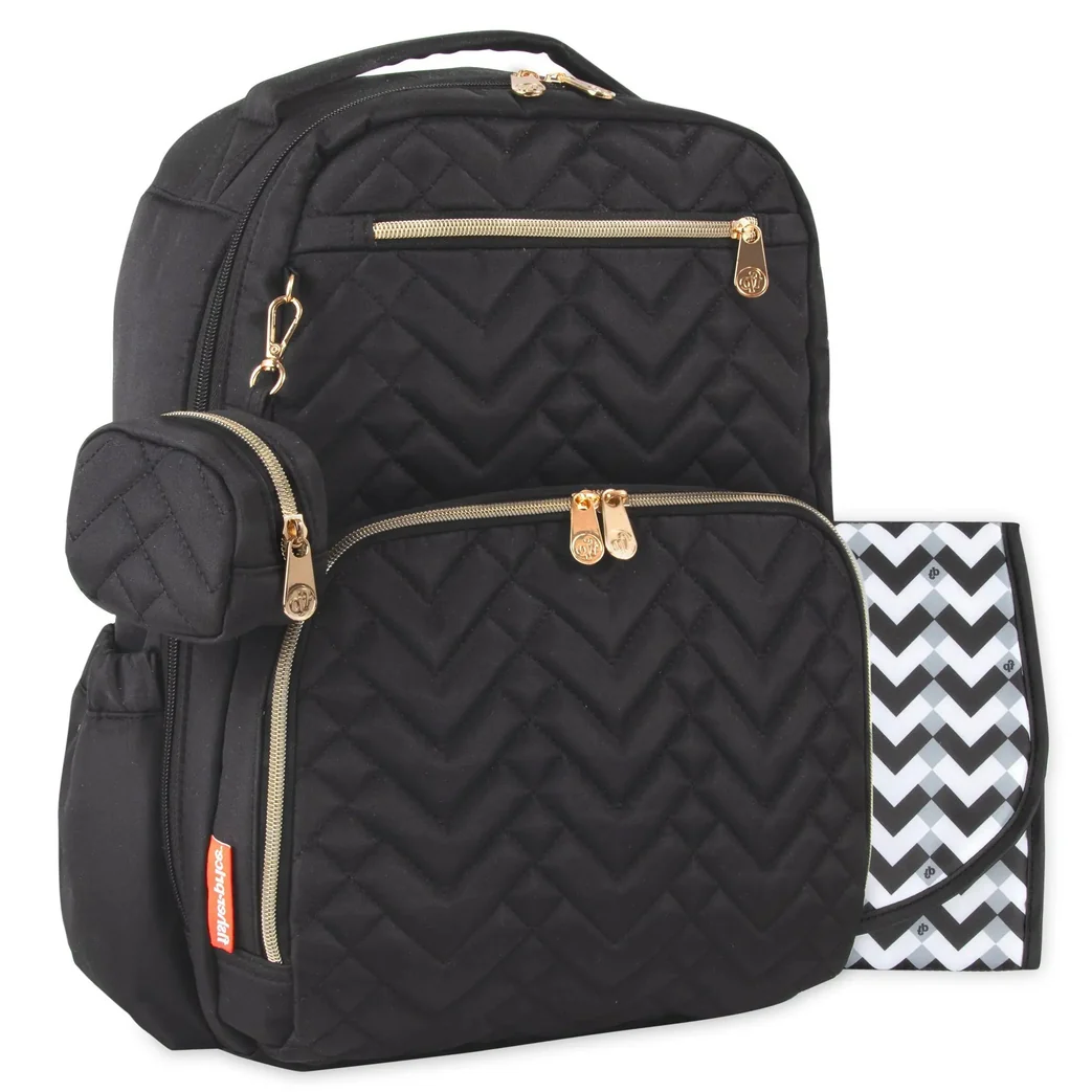 Fisher Price Morgan Diaper Backpack Bag 3-Piece Set – Black